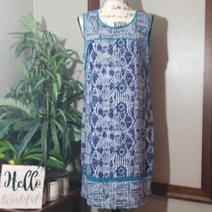 Max Studio Blue and White Patterned Dress